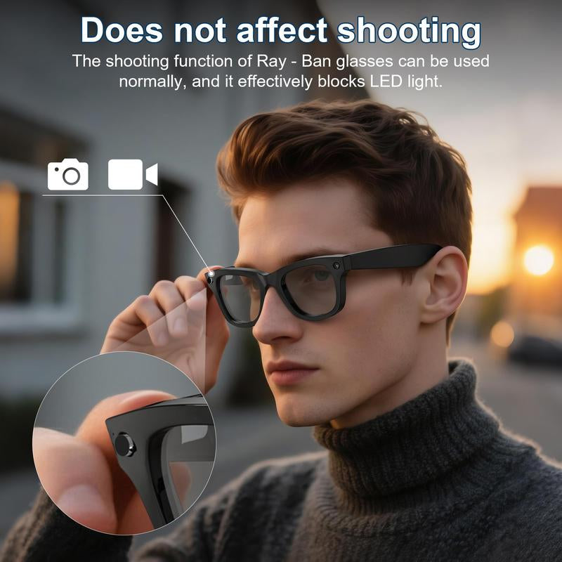 Transform Your Smart Glasses with 12Pcs Low-Tack LED Light Blocking Stickers for Ray-Ban & Oakley - Ultimate Covert Accessory!