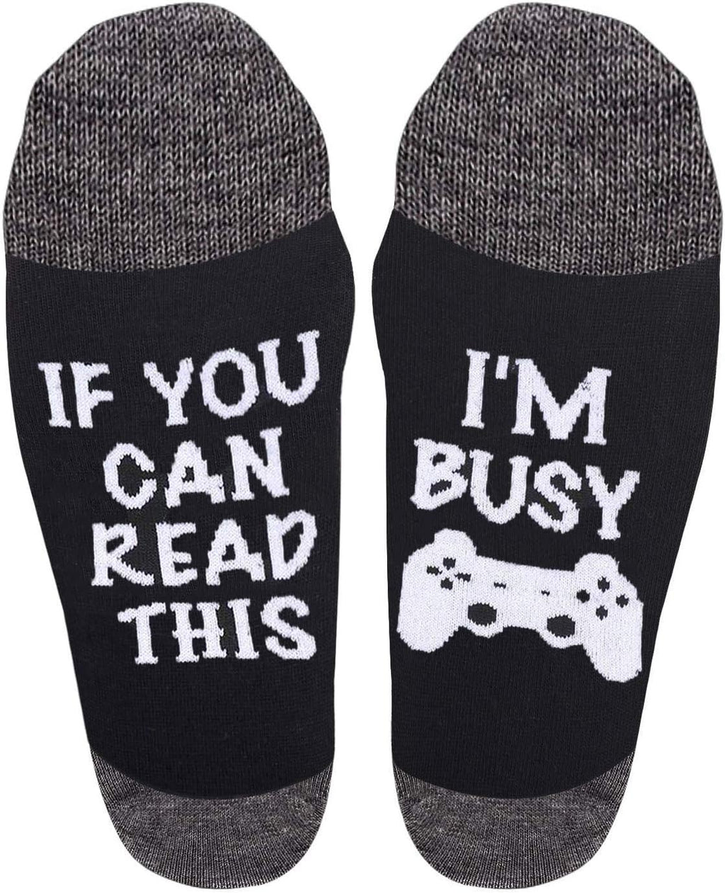 Unisex Cotton 'If U Can I'M Gaming' Socks - Funny Novelty Gamer Gift for Men and Women - Great for Christmas