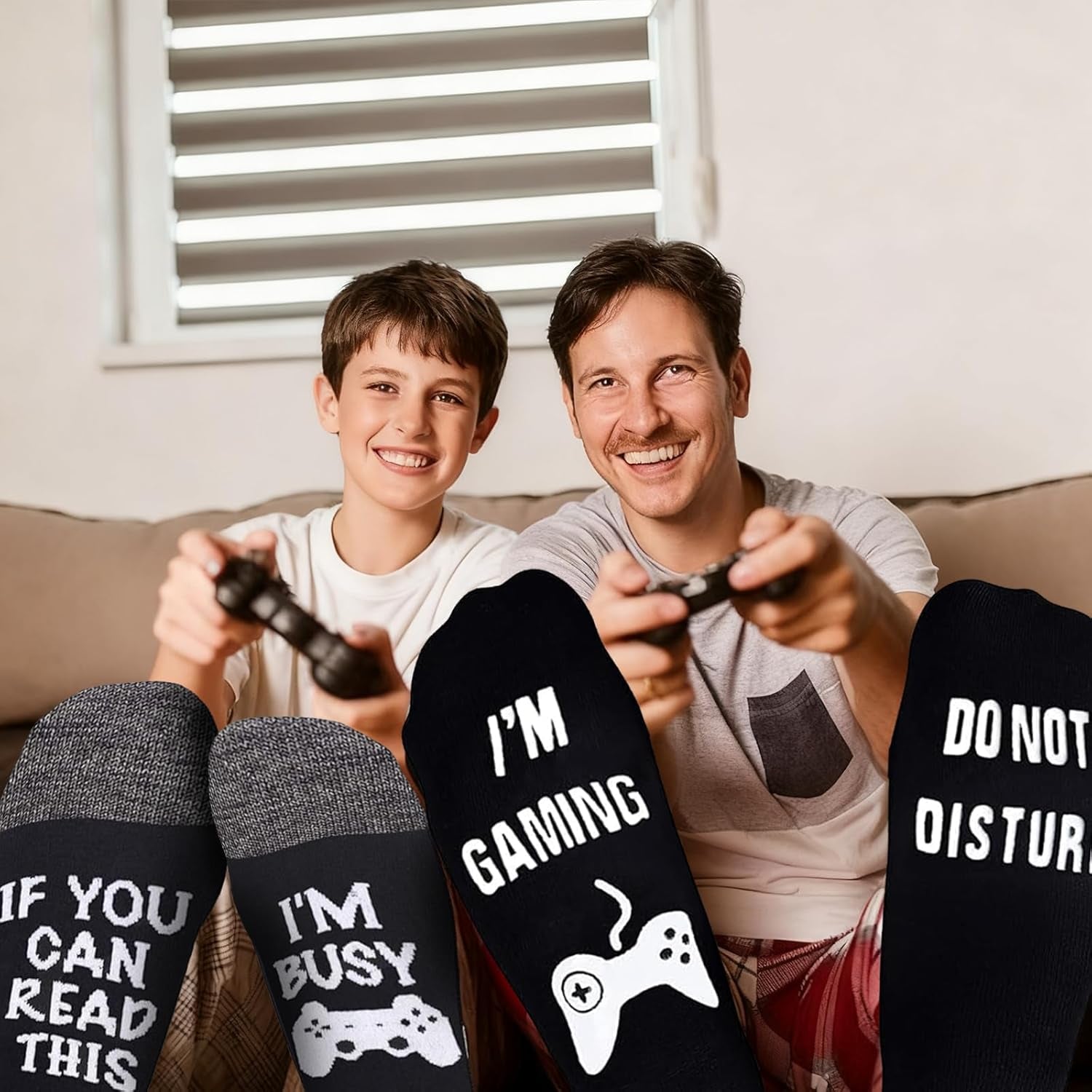 Unisex Cotton 'If U Can I'M Gaming' Socks - Funny Novelty Gamer Gift for Men and Women - Great for Christmas