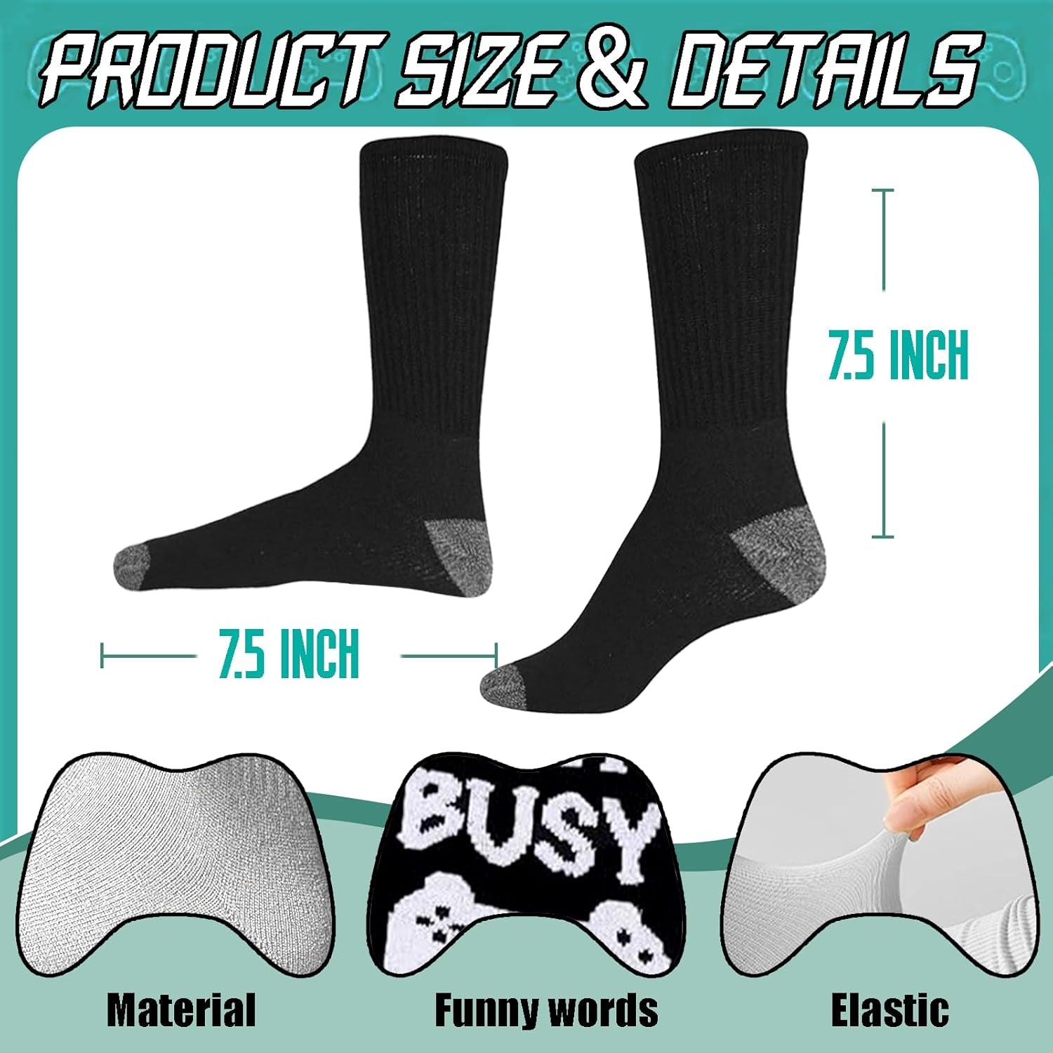 Unisex Cotton 'If U Can I'M Gaming' Socks - Funny Novelty Gamer Gift for Men and Women - Great for Christmas