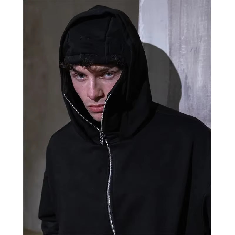 Elevate Your Style with the Balaclava Men Zip Hoodie - Ultimate Winter Warmth and Versatile Casual Wear with Hooded Face Mask Design