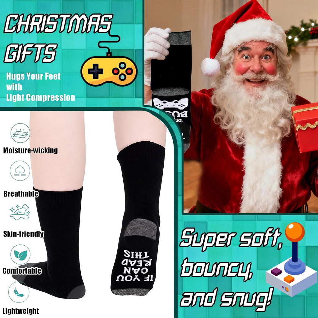 Unisex Cotton 'If U Can I'M Gaming' Socks - Funny Novelty Gamer Gift for Men and Women - Great for Christmas