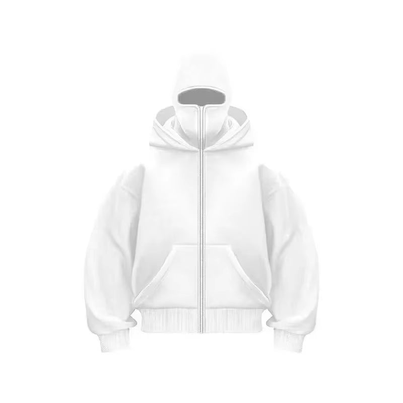 Elevate Your Style with the Balaclava Men Zip Hoodie - Ultimate Winter Warmth and Versatile Casual Wear with Hooded Face Mask Design